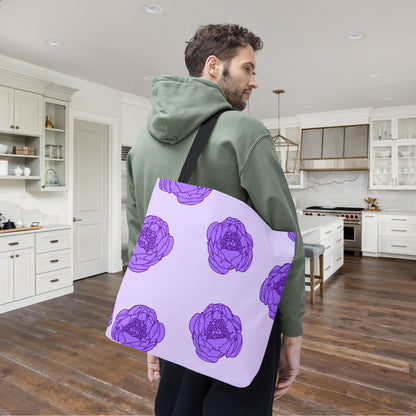 Lilac Mist Peonies Canvas Tote Bag