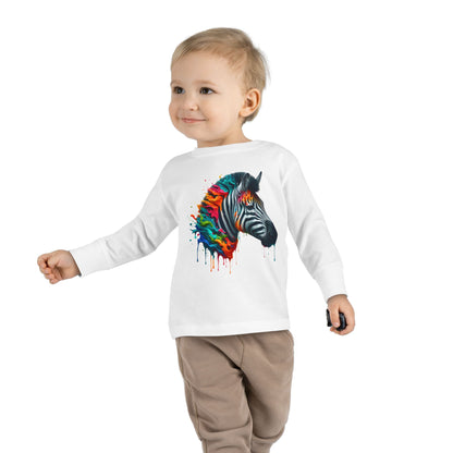 Colorful Zebra Toddler Long Sleeve Tee