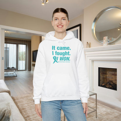 It Came I Fought I Won Cervical Cancer Awareness Adult Heavy Blend™ Hoodie
