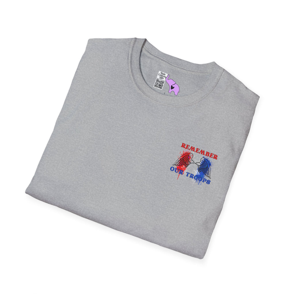 Freedom Isn't Free Saluting Soldier w/Wings Adult T-shirt