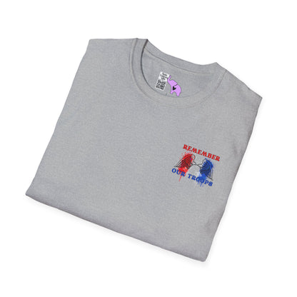 Freedom Isn't Free Saluting Soldier w/Wings Adult T-shirt