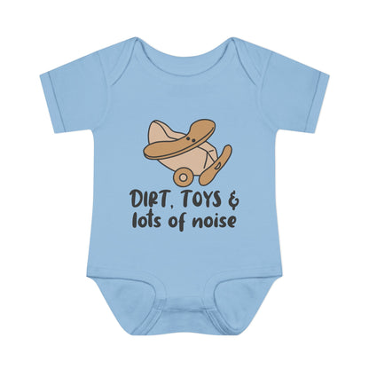 Dirt, Toys, & Lots of Noise Baby Rib Bodysuit