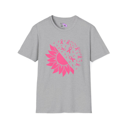 Sunflower & Butterflies Breast Cancer Awareness Adult T-shirt