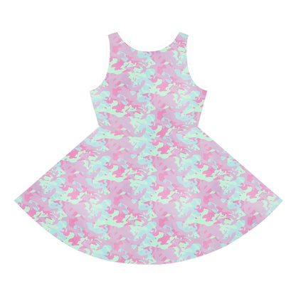 Berry Sorbet Camo Girls' Sleeveless Sundress