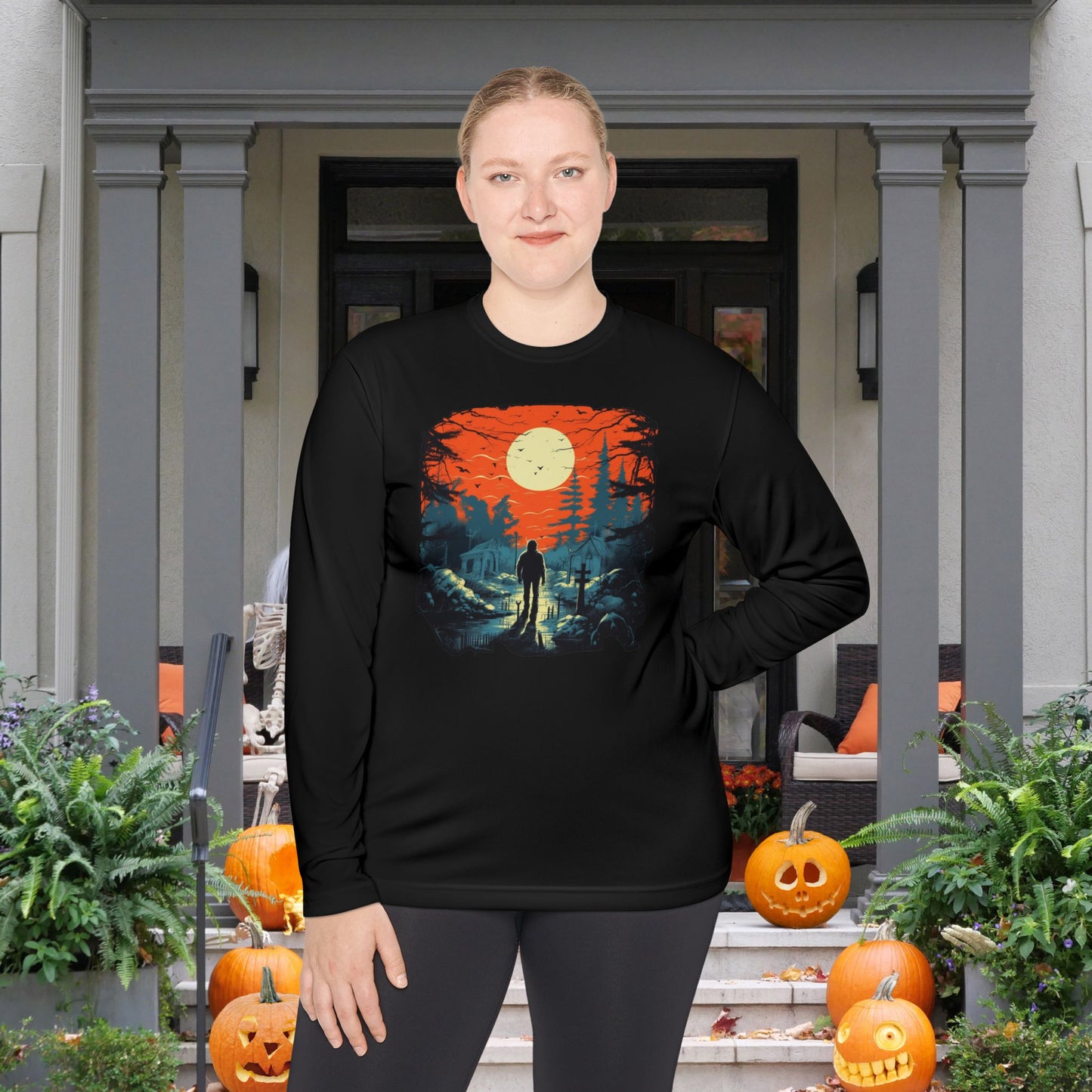 Creepy Cemetery 7 Adult Long Sleeve Tee