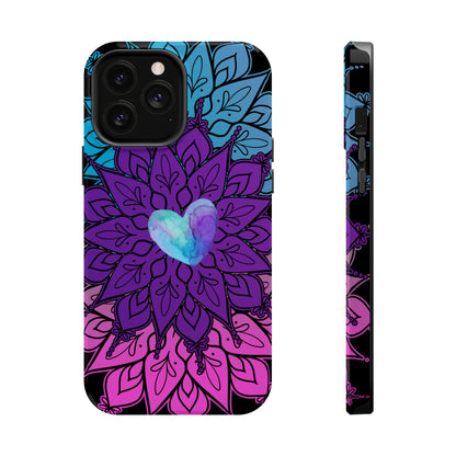 Colorful Mandala w/Heart MagSafe® Compatible Tough Case for iPhone