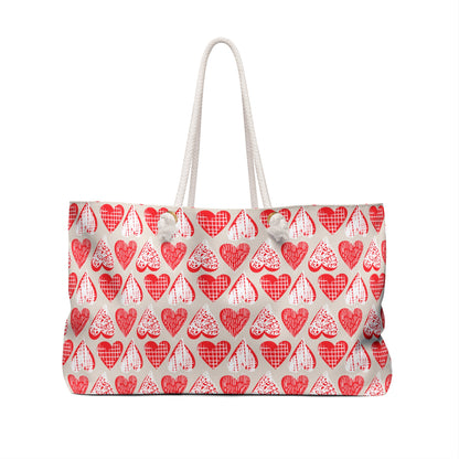 Doodle Hearts Weekender Bag