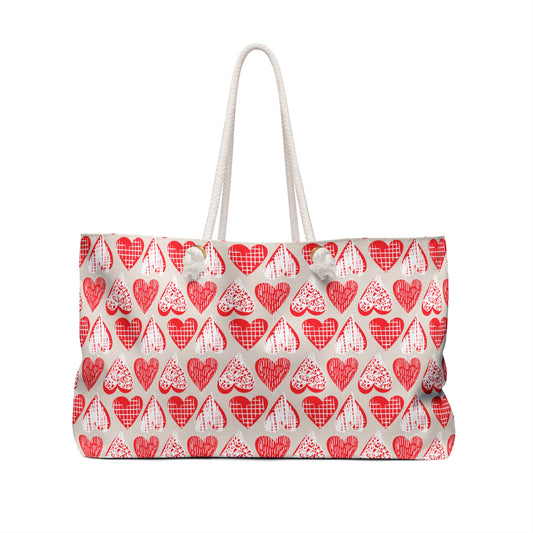 Doodle Hearts Weekender Bag