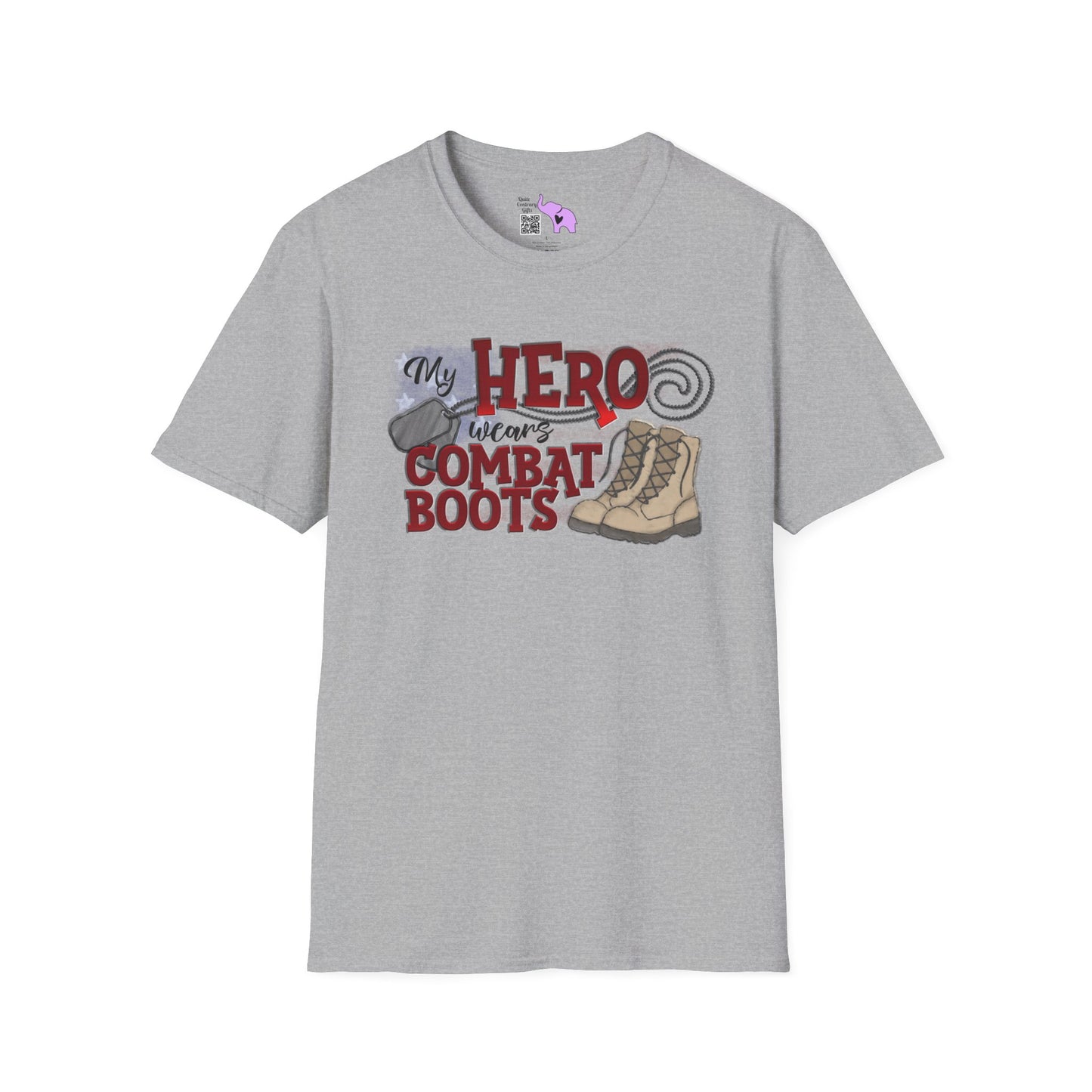My Hero Wears Combat Boots Adult T-Shirt