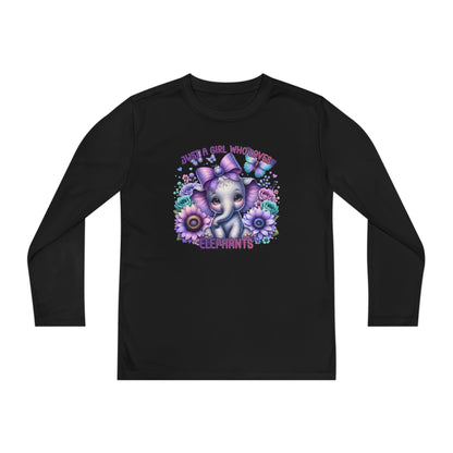 Just A Girl Who Loves Elephants Youth Long Sleeve Tee