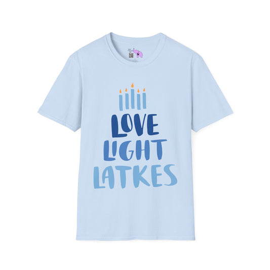 Hanukkah Love Light Latkes Adult T-shirt