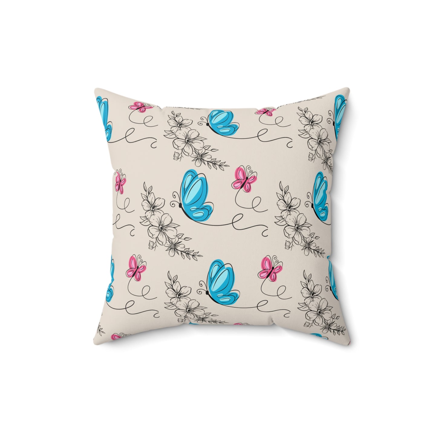 Butterfly Doodles Throw Pillow