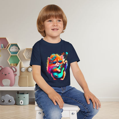 Colorful Guitar Kitten Heavy Cotton™ Toddler T-shirt