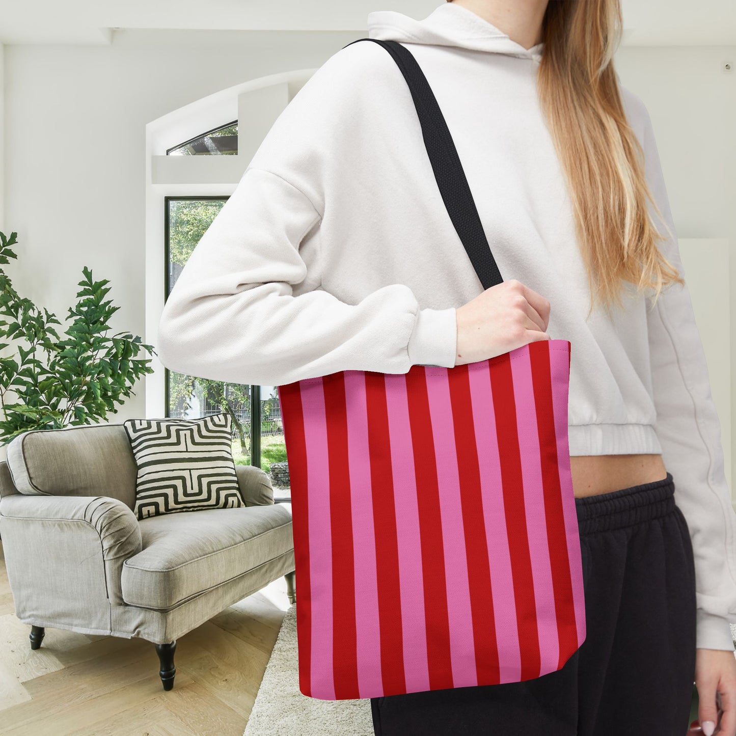 Be Mine Stripes Canvas Tote Bag