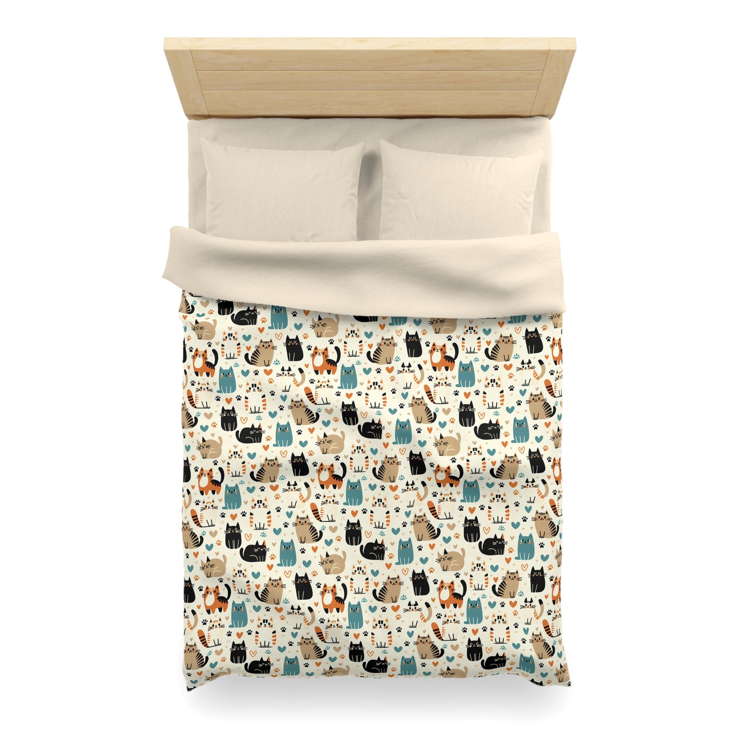 Whiskered Wonders Microfiber Duvet Cover