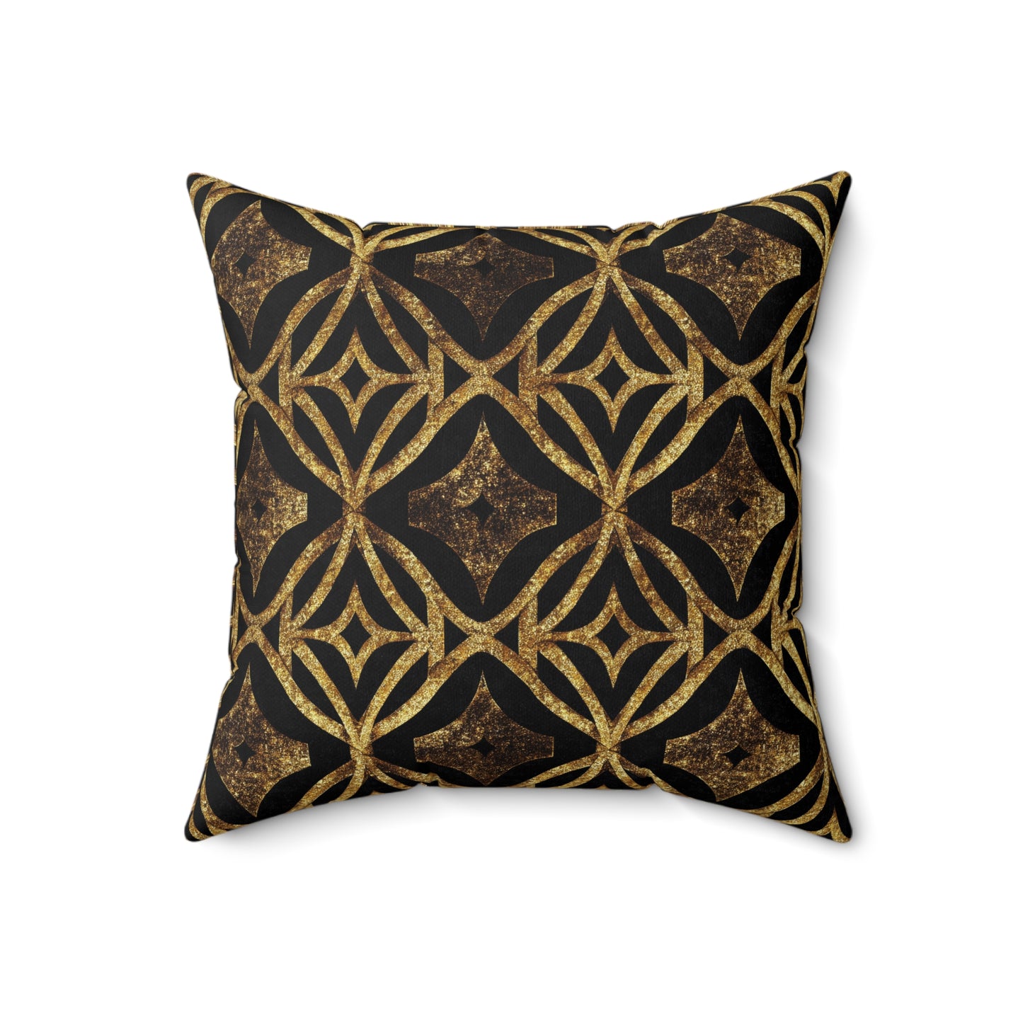 Golden Star Lattice Throw Pillow