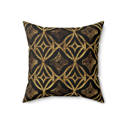 Golden Star Lattice Throw Pillow