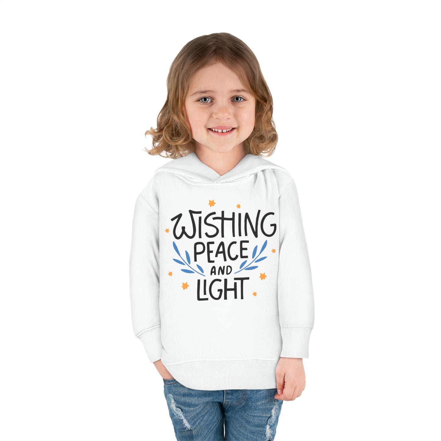 Hanukkah Wishing Peace & Light 3 Toddler Pullover Fleece Hoodie