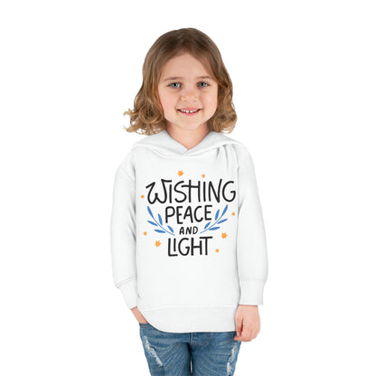 Hanukkah Wishing Peace & Light 3 Toddler Pullover Fleece Hoodie