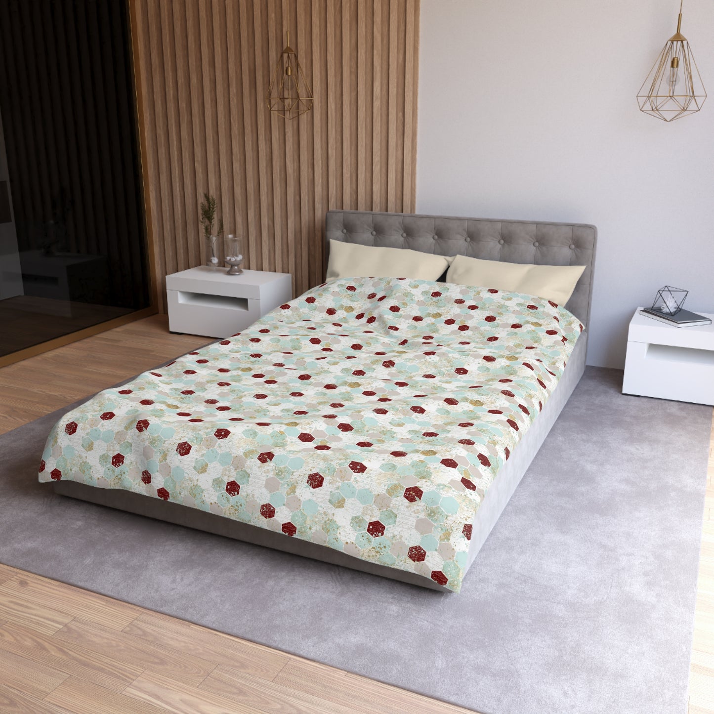 Love Letters & Honeycomb Microfiber Duvet Cover