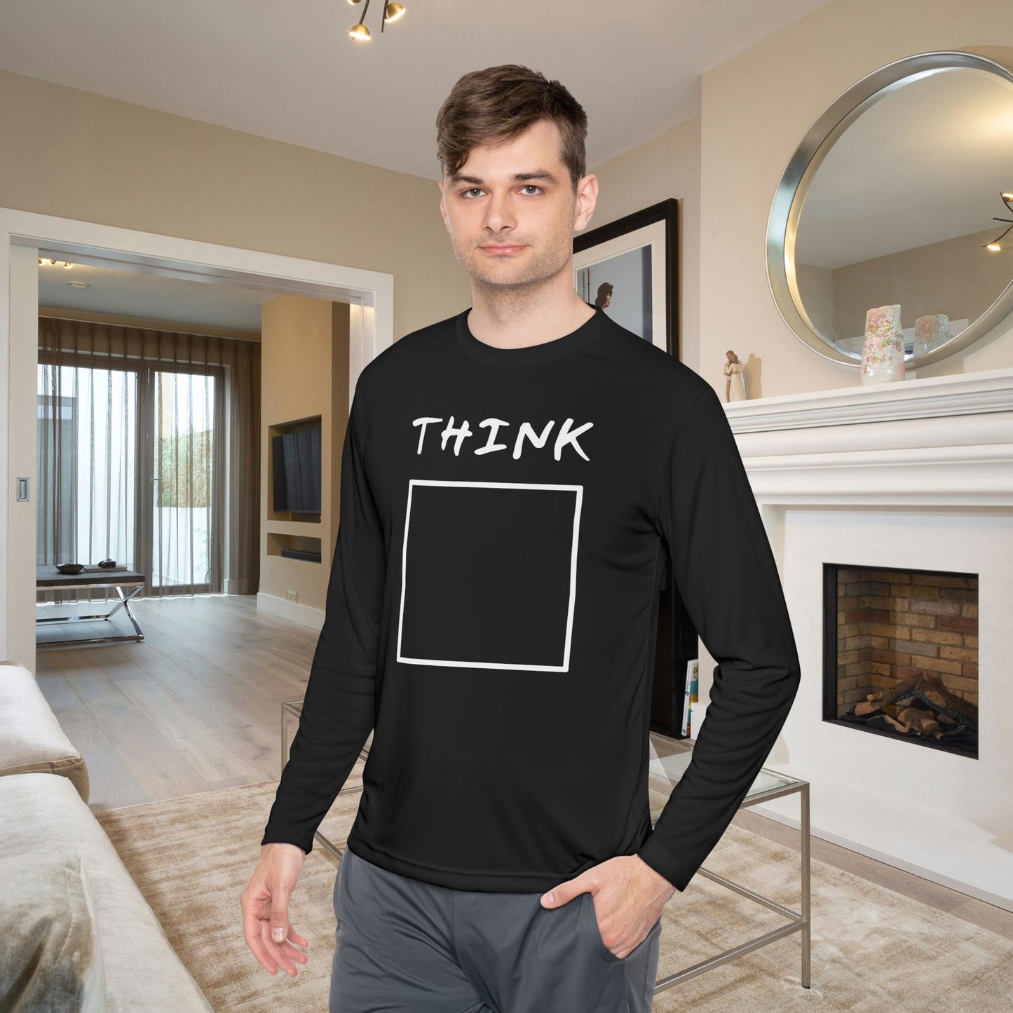 Think (Outside The Box) Adult Long Sleeve Tee