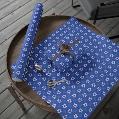 Star of David 4 Hanukkah Wrapping Paper
