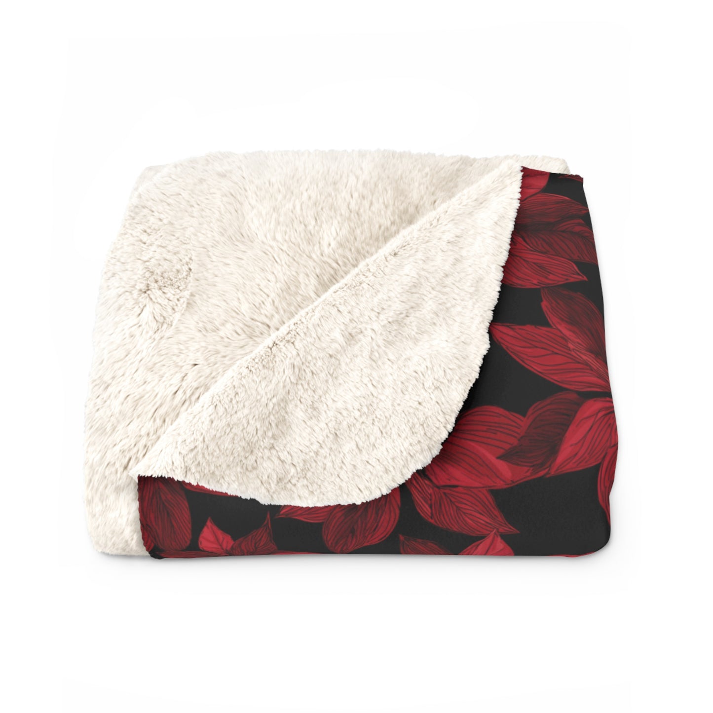 Midnight Poinsettia Garden Fleece Blanket