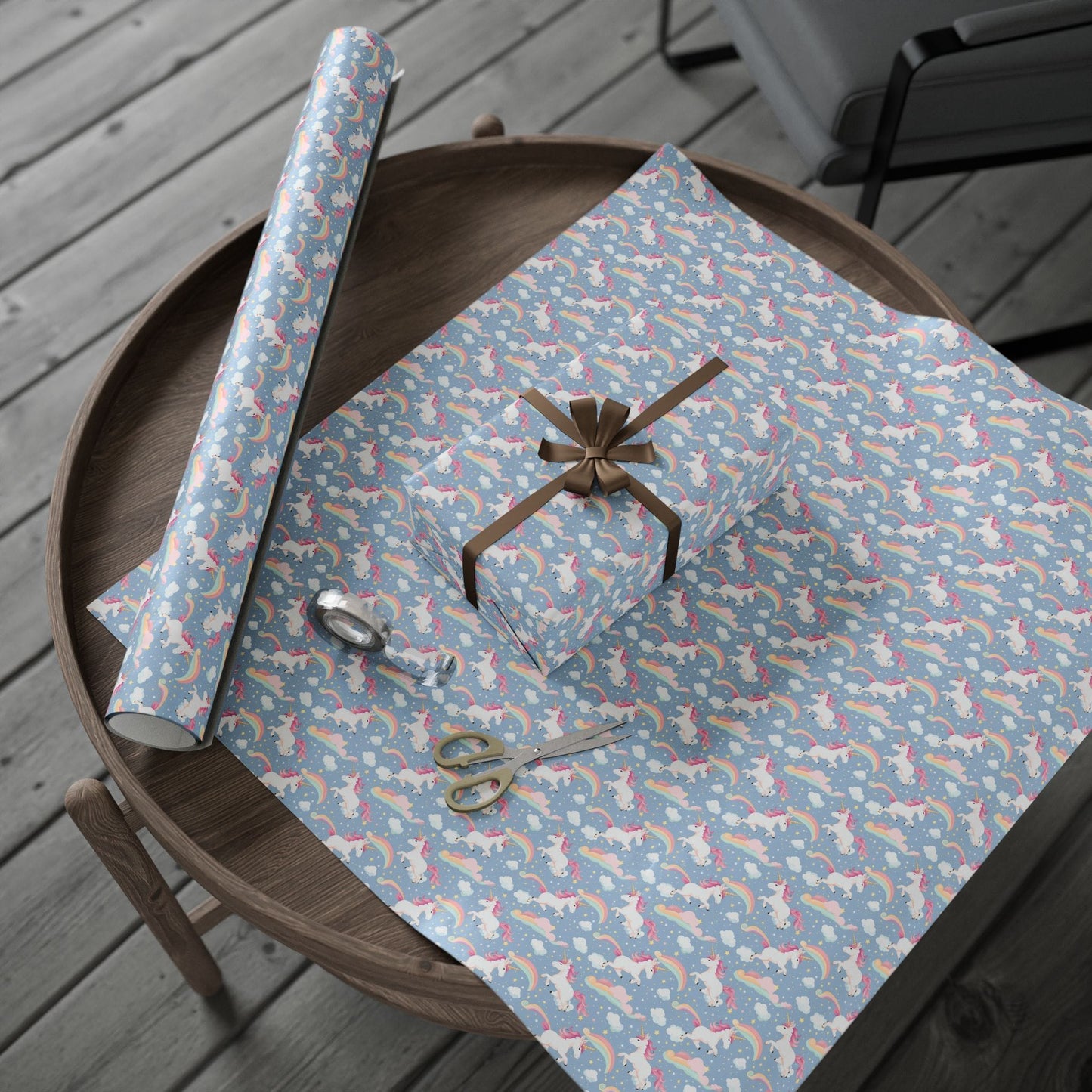 Snuggle Sky Unicorns Wrapping Paper