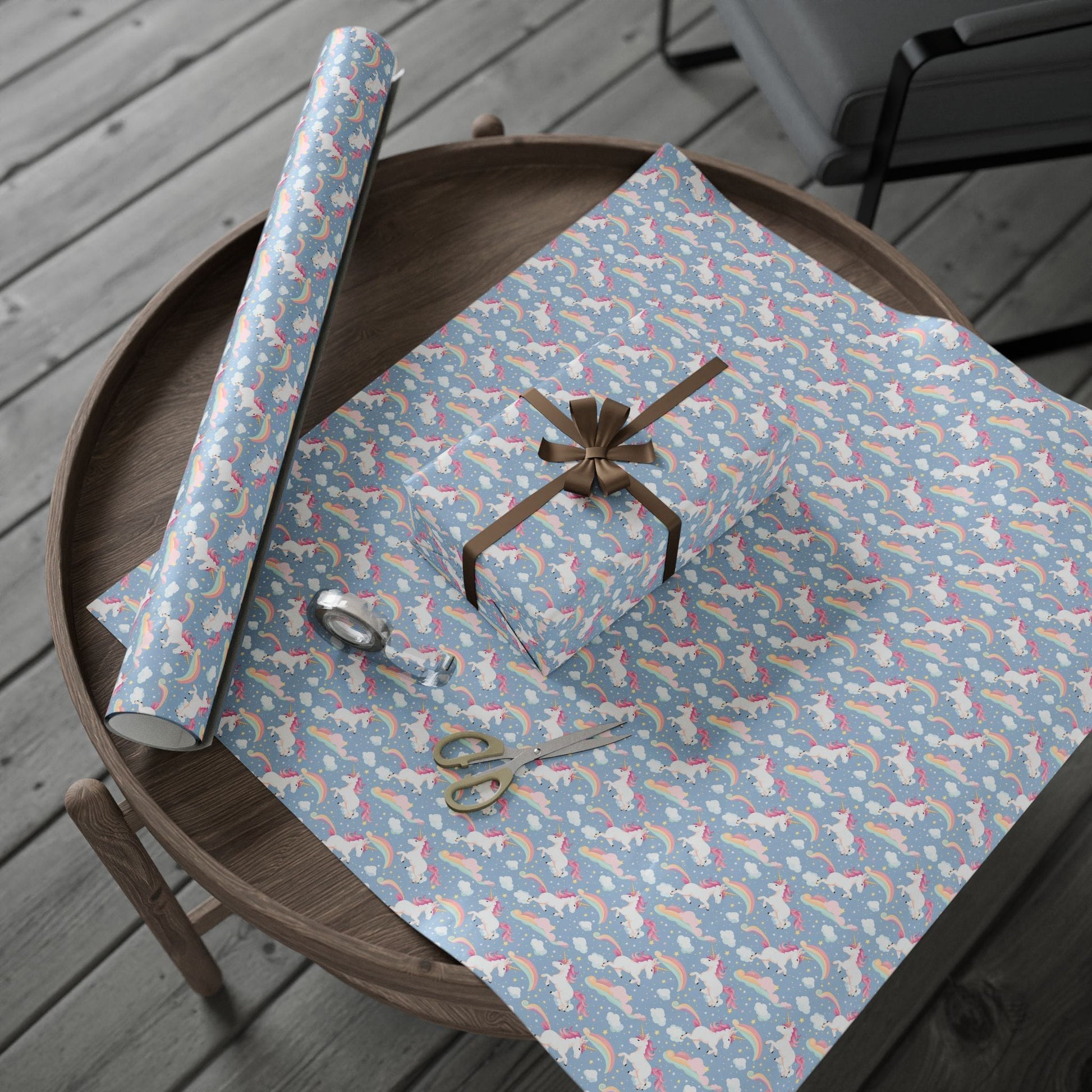 Snuggle Sky Unicorns Wrapping Paper
