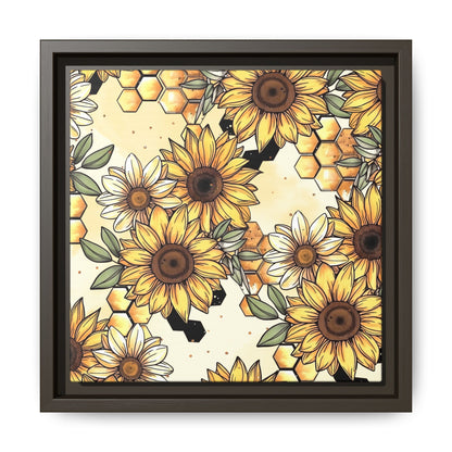 Sunflowers & Honeycombs Framed Canvas Art