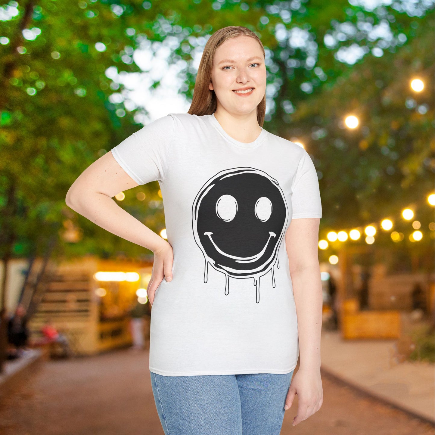 Melty Smiley Face Adult T-shirt