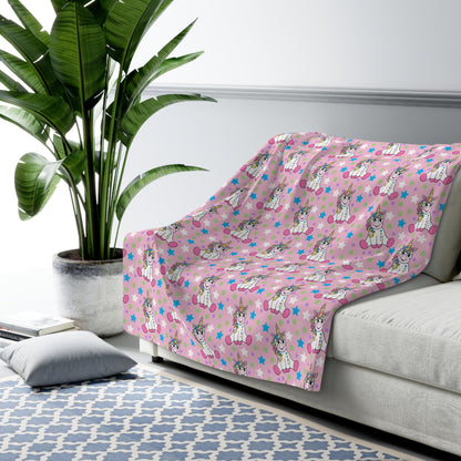 Twinkle Toes Unicorns Sherpa Fleece Blanket