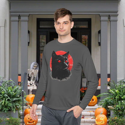 Black Cat Over Moon 2 Adult Long Sleeve Tee