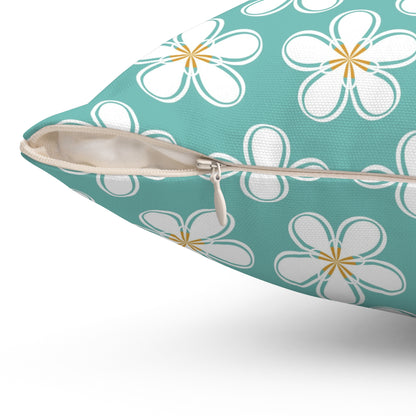 Tealberry Blooms Throw Pillow