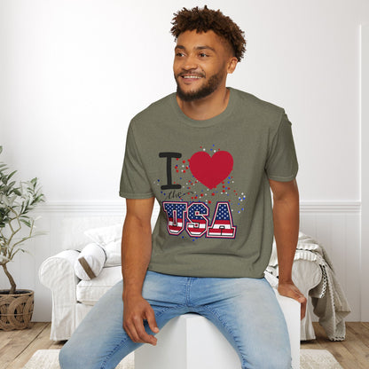 I Love The USA Adult T-shirt