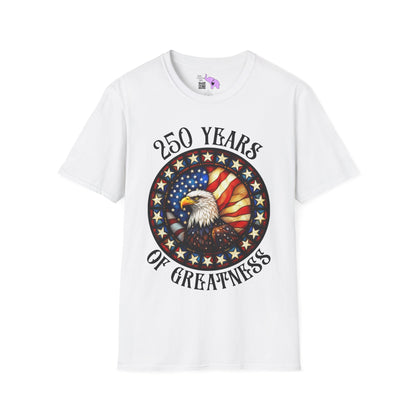 250 Years of Greatness (Stained Glass Eagle) Adult T-shirt
