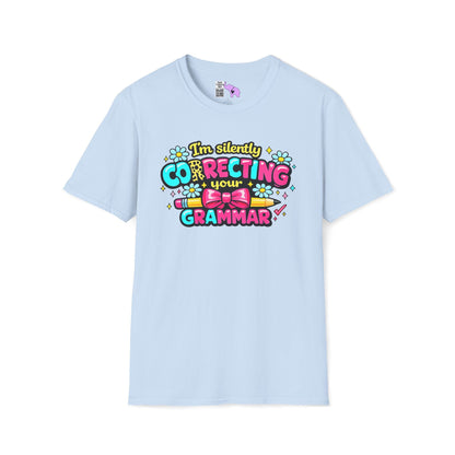 I'm Silently Correcting Your Grammar (Colorful) Adult T-shirt