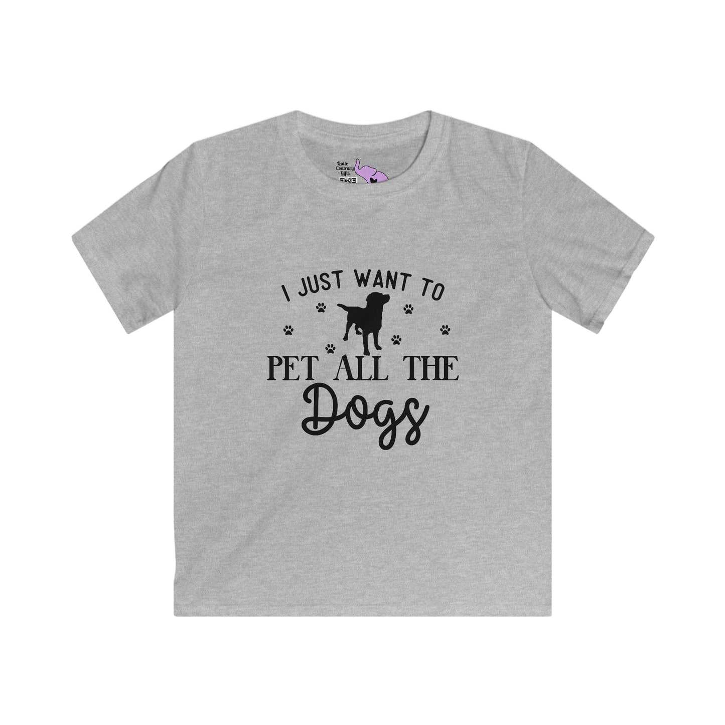 I Just Want To Pet All The Dogs Kids Softstyle Tee
