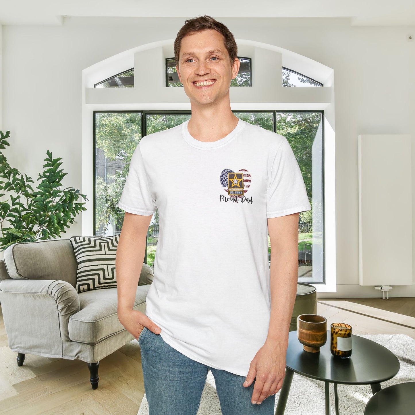 Proud Dad of US Soldier Army Daughter Adult T-shirt