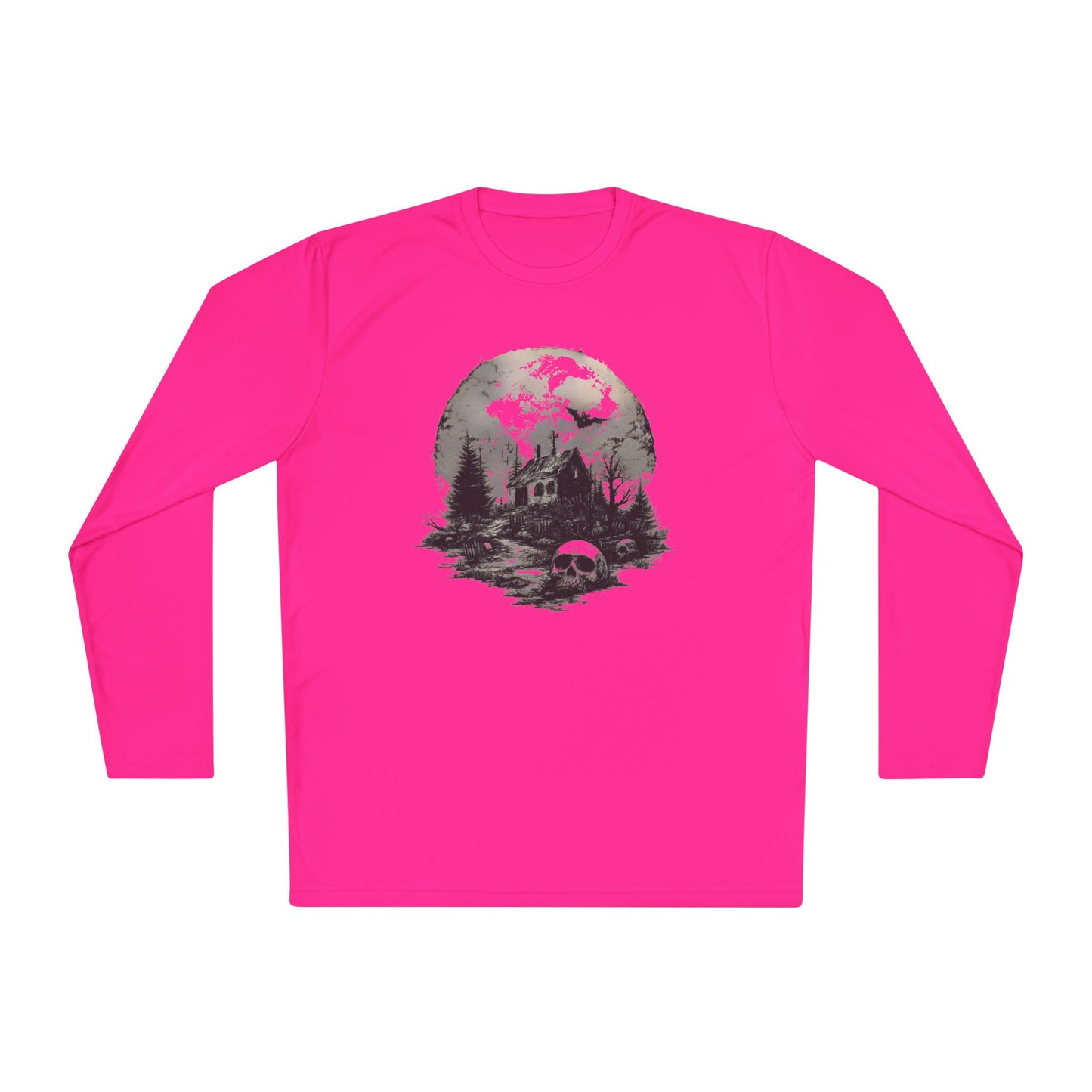 Creepy Full Moon Adult Long Sleeve Tee