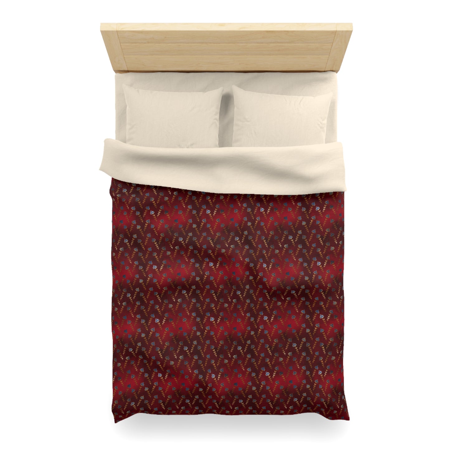 Ruby Night Blossoms Microfiber Duvet Cover