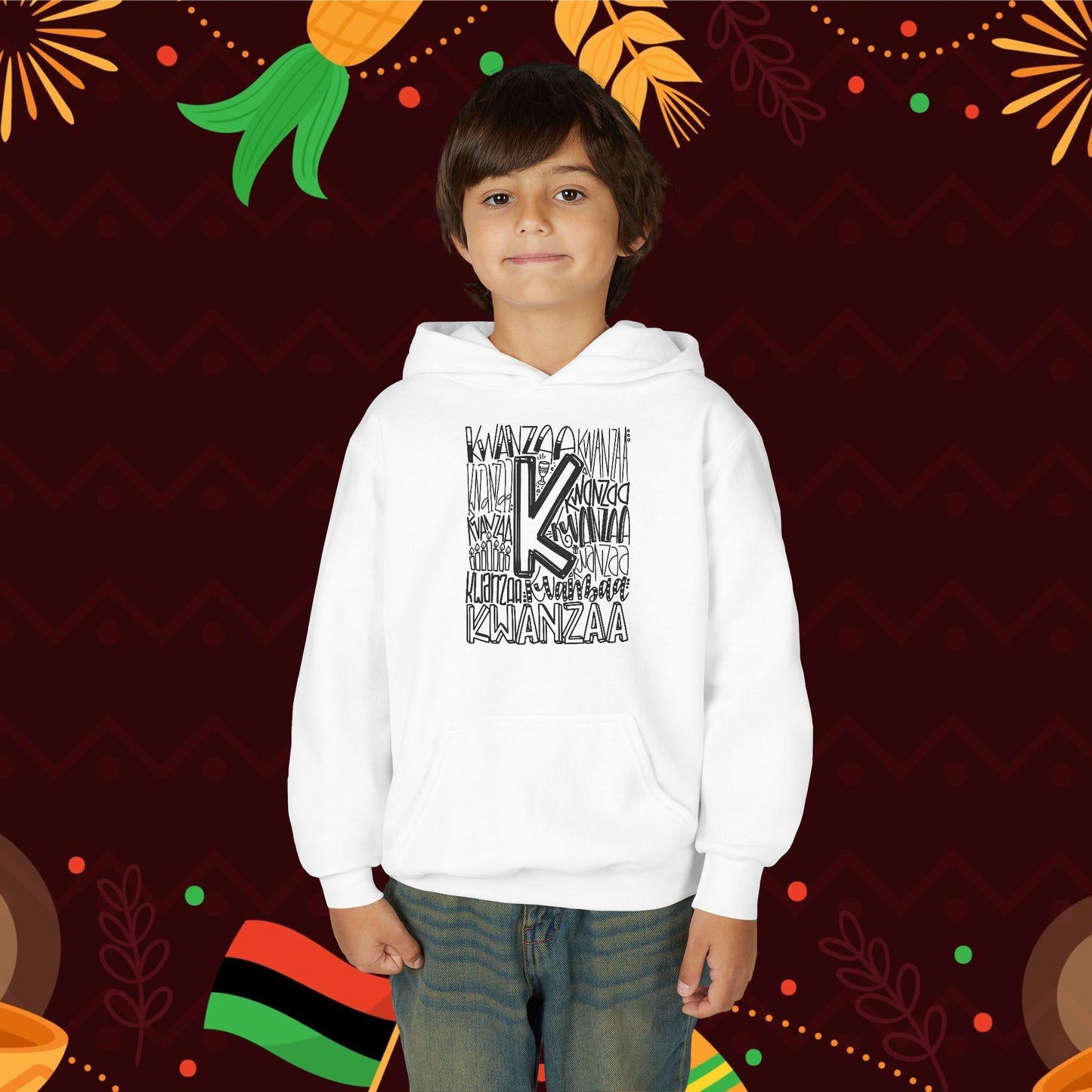 Kwanzaa Wordcloud Youth Hoodie