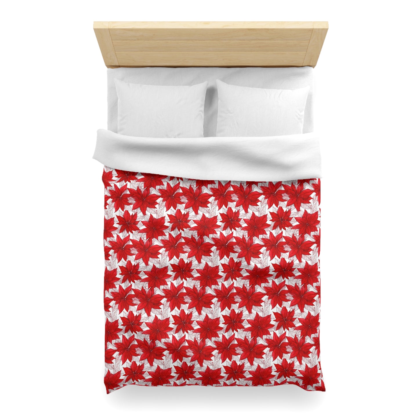 Christmas Blossom Sketch Microfiber Duvet Cover