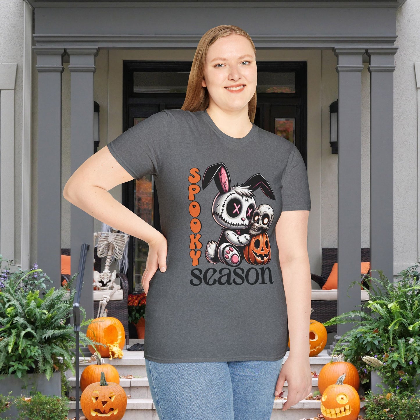 Spooky Season (Voodoo Bunny/Pumpkin) Adult T-shirt