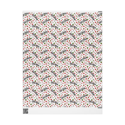 Cute Christmas Santa, Wreath, Snowman Custom Wrapping Paper (Brenda)