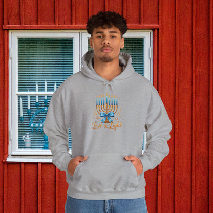 Love & Light Menorah Adult Heavy Blend™ Hooded Sweatshirt
