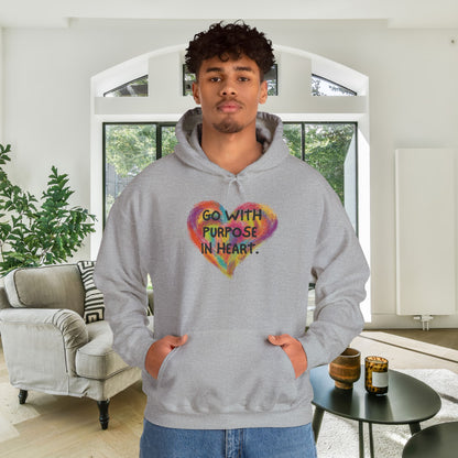 Go With Purpose In Heart Heavy Blend™ Hooded Sweatshirt