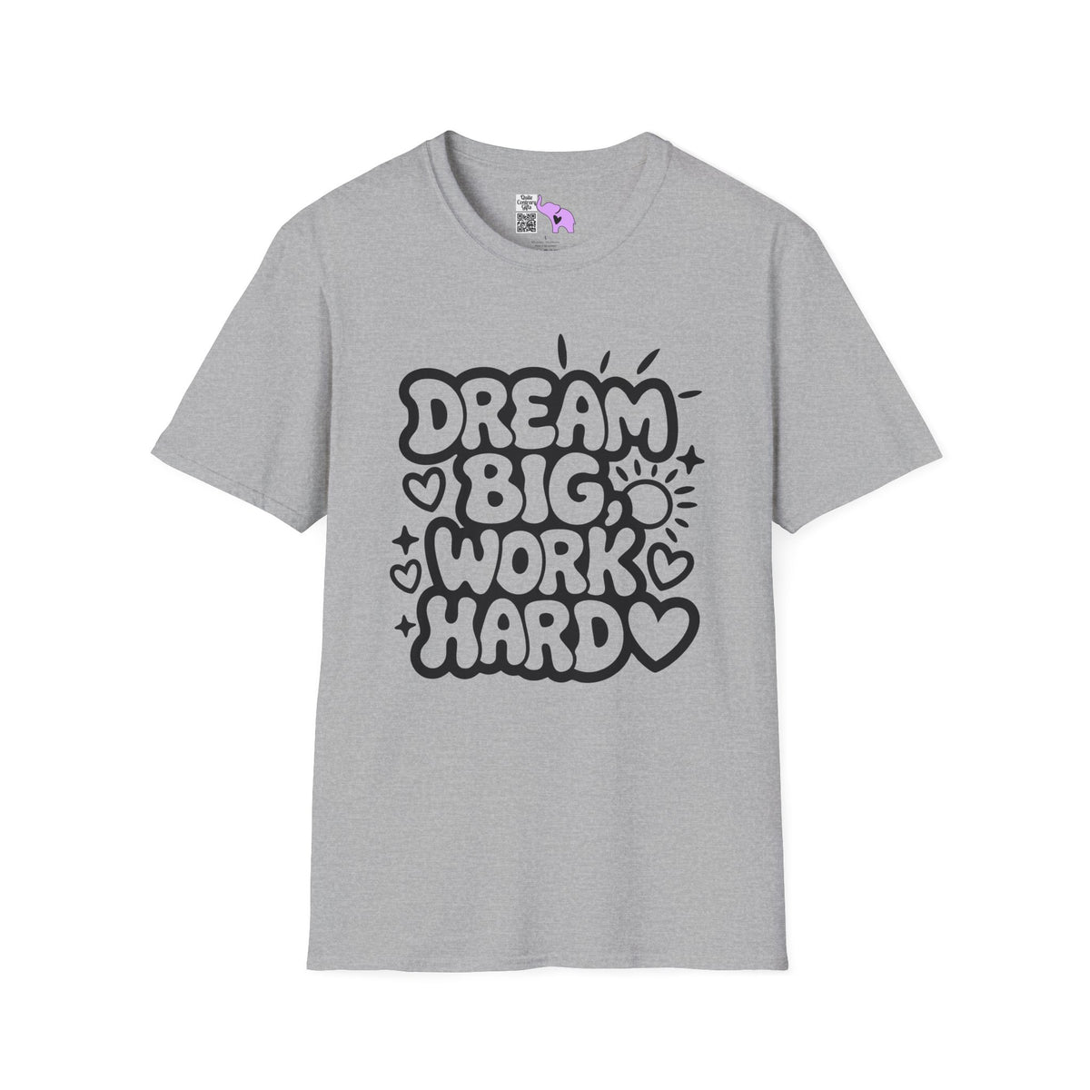 Dream Big Work Hard (Hearts) Adult T-shirt