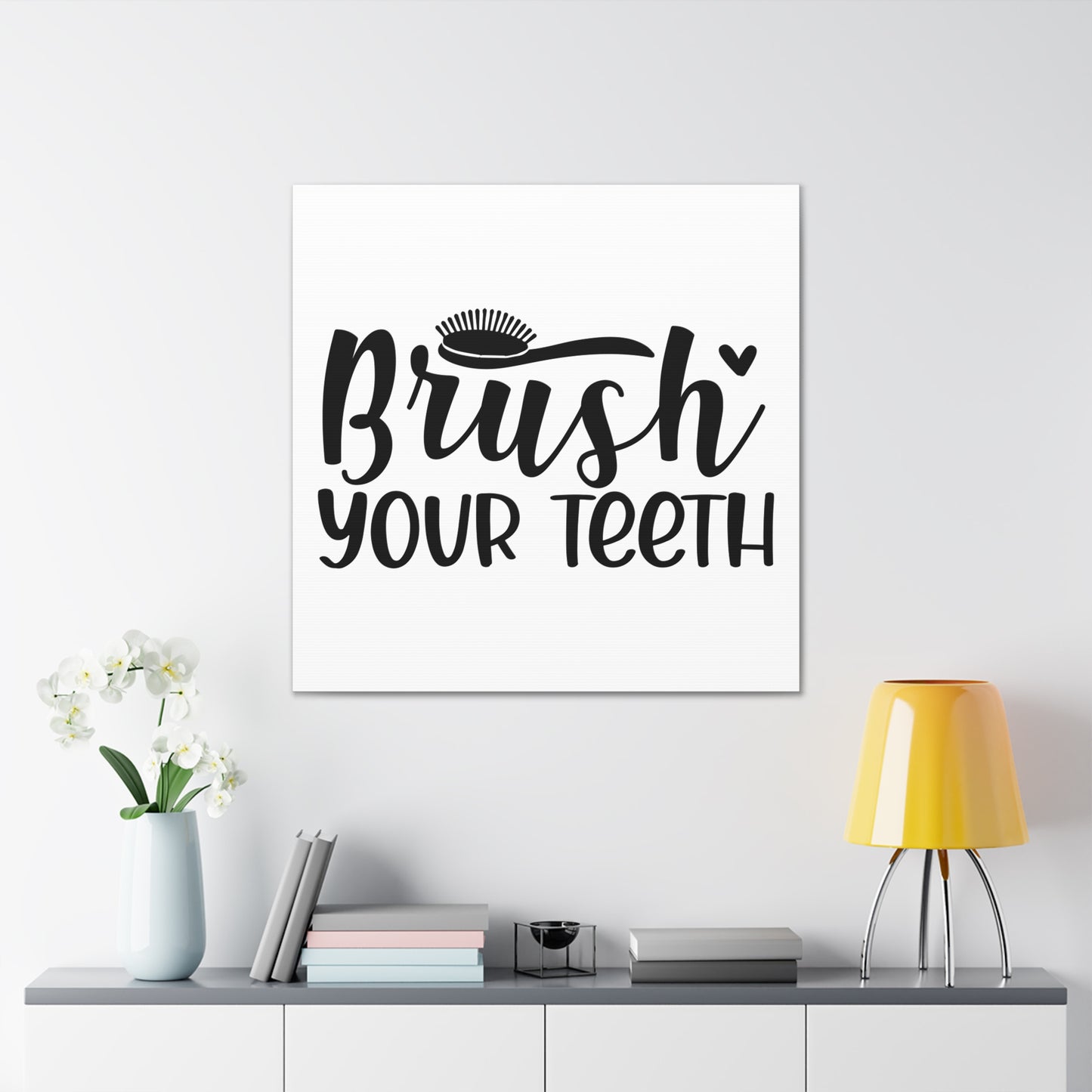 Brush Your Teeth Canvas Square Wraps w/o Frame