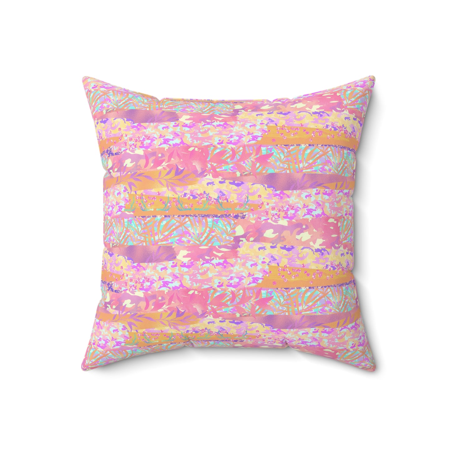 Wild Tropic Collage Throw Pillow